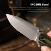 Нож Remette Cool Whale, 14C28N, G10 Black/Green Handle, RTCL-G1