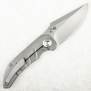 Нож WE Knife Riff-Raff, CPM 20CV, Titanium Bead Blasted - складной туристические ножи из стали Нож WE Knife Riff-Raff, CPM 20CV, Titanium Bead Blasted - складной туристические ножи из стали