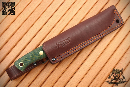 Южный Крест Caribou, D2, Конвекс, Микарта жёлто-зеленая, Насечка - купить в интернет-магазине Blademan