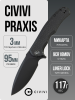 Нож CIVIVI Praxis, Black Stonewashed, 9Cr18MoV, Coarse Micarta Black Handle, C803G Нож CIVIVI Praxis, Black Stonewashed, 9Cr18MoV, Coarse Micarta Black Handle, C803G
