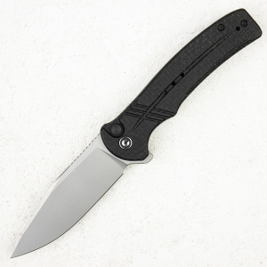 Нож CIVIVI Cogent, 14C28N Silver, Micarta Black, Button Lock, C20038D-7 - складной туристические ножи из стали Нож CIVIVI Cogent, 14C28N Silver, Micarta Black, Button Lock, C20038D-7 - складной туристические ножи из стали