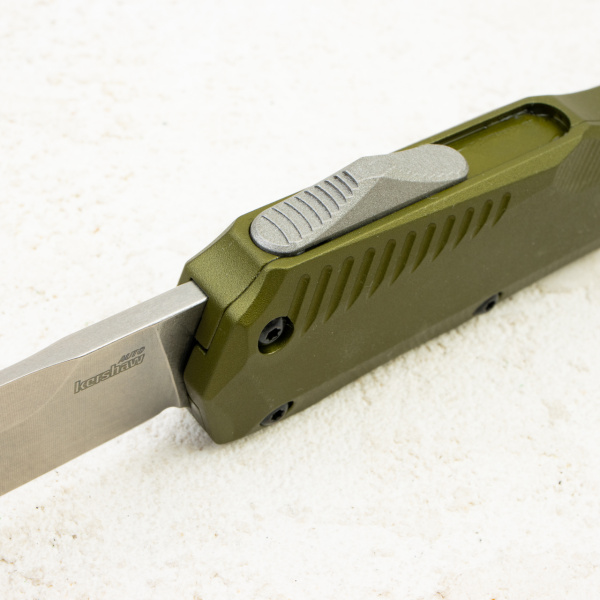 Нож Kershaw Auto Livewire, CPM MagnaCut, Olive Aluminium Handle, 9000OL