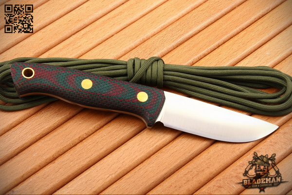 Южный Крест Fang, N690, Конвекс, Микарта зелёно-красная, Насечка - купить в интернет-магазине Blademan