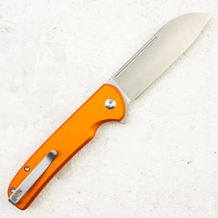 Нож CIVIVI Chevalier II Flipper & Button Lock, 14C28N, Orange Aluminum Handle, C20022B-2