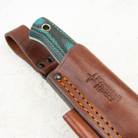 Нож Южный Крест Росомаха, VG-10, Convex, Micarta Black/Blue Handle, 215