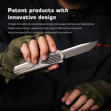 Нож Remette Swordfish Drop-Point, S35VN, Titanium/Carbon Black Inlay Handle, ZL103D2