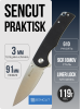 Нож SENCUT Praktisk, Satin, 9Cr18MoV, Coarse G10 Black Handle, S24019-1 Нож SENCUT Praktisk, Satin, 9Cr18MoV, Coarse G10 Black Handle, S24019-1