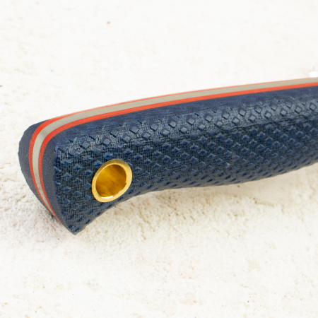 Нож Южный Крест Small, Elmax, Конвекс, Микарта Синяя, Насечка