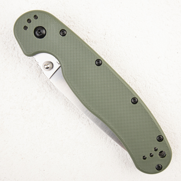 Нож Ontario Rat 1, AUS-8, Satin, Olive Drab Nylon, 8848OD