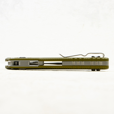 Нож Microtech MSI, Stonewash, M390, Aluminum Fluted OD Green, 210-10 Нож Microtech MSI, Stonewash, M390, Aluminum Fluted OD Green, 210-10