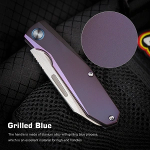 Нож Remette Squirrel, M390, Titanium Blue Handle, RTDP-C