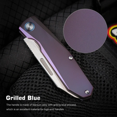Нож Remette Squirrel, M390, Titanium Blue Handle, RTDP-C Нож Remette Squirrel, M390, Titanium Blue Handle, RTDP-C