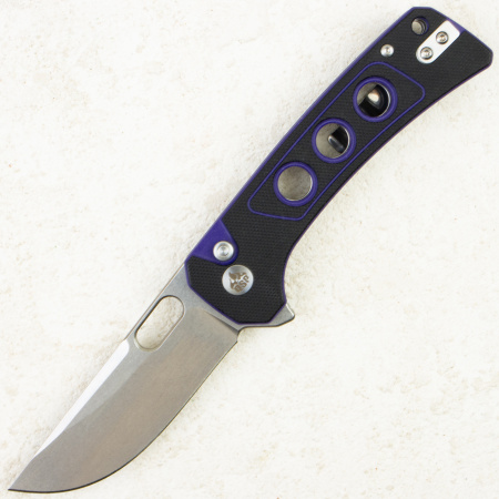 Нож QSP Unicorn, Stonewashed 14C28N, G10 Black/Purple, QS156-B1