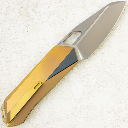 Нож Remette Woodpecker, M390, Titanium Gold Handle, RTWP-G Нож Remette Woodpecker, M390, Titanium Gold Handle, RTWP-G