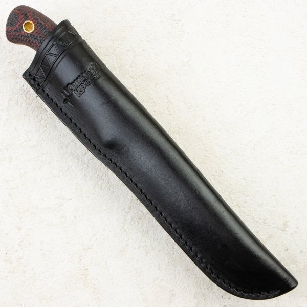 Нож Южный Крест Meat Master, Elmax, Micarta Black/Red, Насечка, 241