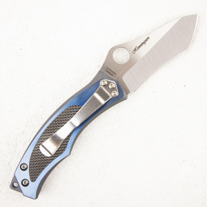 Нож Spyderco Vrango, S30V, Titanium Blue - складной туристические ножи из стали Нож Spyderco Vrango, S30V, Titanium Blue - складной туристические ножи из стали