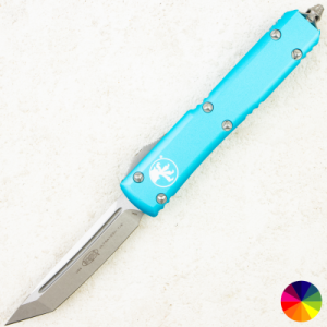 Нож Microtech Ultratech Tanto, Stonewash, M390, Aluminum Blue, 123-10 TQ Нож Microtech Ultratech Tanto, Stonewash, M390, Aluminum Blue, 123-10 TQ