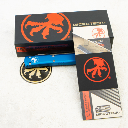 Нож Microtech Ultratech, Apocalyptic, M390, Aluminium Blue, 123-10 APBL Нож Microtech Ultratech, Apocalyptic, M390, Aluminium Blue, 123-10 APBL