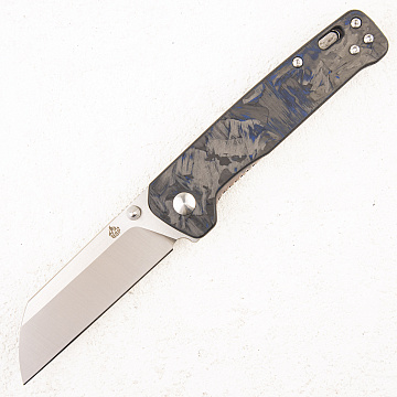 Нож QSP Penguin, D2, G10/Shredded Carbon Blue · QS130-TBL