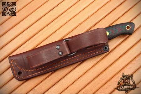 Южный Крест Fang, N690, Конвекс, Микарта зелёно-красная, Насечка - купить в интернет-магазине Blademan