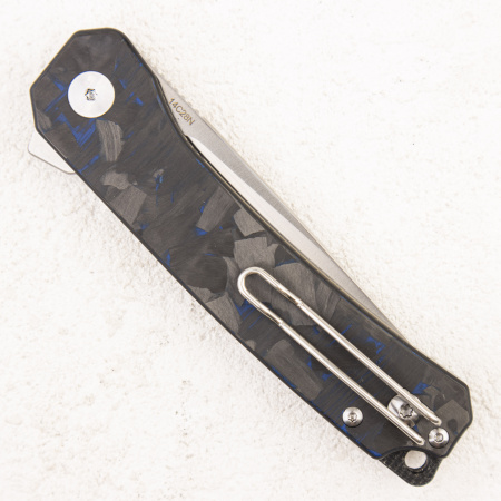 Нож QSP Osprey, 14C28N, G10/Shredded Carbon Blue - купить в интернет-магазине Blademan