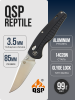 Нож QSP Reptile, Stonewash-Satin, 14C28N, G10 Black Handle, QS165-C1