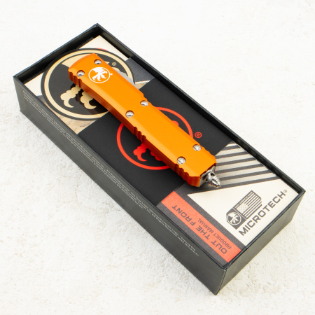 Нож Microtech Ultratech, Stonewash, M390, Aluminium Orange, 123-10 OR