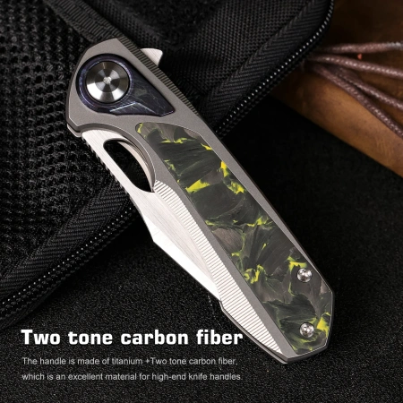 Нож Remette Saker Falcon, CPM S45VN, Titanium/Carbon Black/Yellow Handle, ASTP-2 Нож Remette Saker Falcon, CPM S45VN, Titanium/Carbon Black/Yellow Handle, ASTP-2
