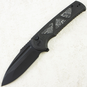 Нож WE Knife Sylox, Black Stonewashed, M390, Titanium/Carbon Black Handle, WE24027-1