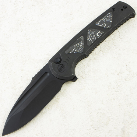 Нож WE Knife Sylox, Black Stonewashed, M390, Titanium/Carbon Black Handle, WE24027-1
