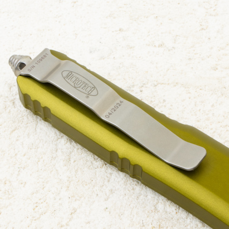 Нож Microtech UTX-85 Tanto, Stonewash, M390, Aluminum OD Green, 233-10 OD Нож Microtech UTX-85 Tanto, Stonewash, M390, Aluminum OD Green, 233-10 OD