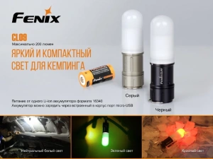Кемпинговый Фонарь Fenix CL09 Черный