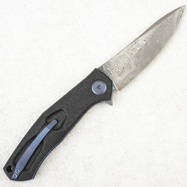 Нож МБШ CannaBis Ice, Damascus Zladinox, Titanium/Carbon