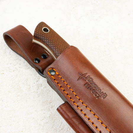 Нож Южный Крест Бушкрафт, СPR, Convex, Micarta Coyote, Насечка, 218