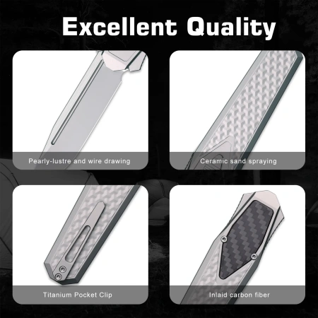 Нож Remette Swordfish Clip-Point, M390, Titanium Black Handle, ZL101B1