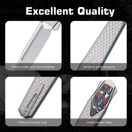 Нож Remette Swordfish Clip-Point, M390, Titanium Colorful Handle, ZL101B3