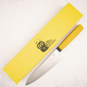 Нож мини шеф OWL CH160 F, Cromax PM, G10 Yellow - купить в интернет-магазине Blademan