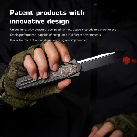 Нож Remette Swordfish Drop-Point, S35VN, Titanium Black/Carbon Inlay Handle, ZL103D13