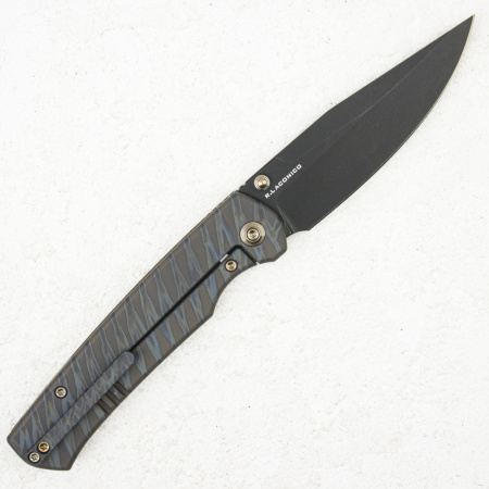 Нож WE Knife Evoke, 20CV, Titanium Tiger Stripe Black - купить в интернет-магазине Blademan