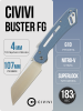 Нож CIVIVI Buster FG, Satin, Nitro-V, Coarse G10 Natural Blue Handle, C24052-2 Нож CIVIVI Buster FG, Satin, Nitro-V, Coarse G10 Natural Blue Handle, C24052-2
