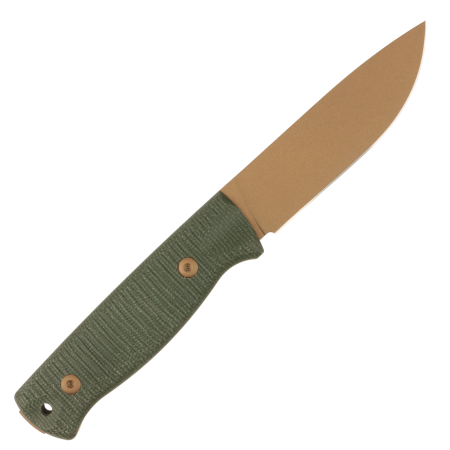 Нож HOT Knife Hoot, Cerakote Bronze, D2, Micarta Green Handle, Kydex