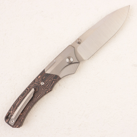 Нож Remette WD107-TB, M390, Titanium/Carbon Black/Orange Handle