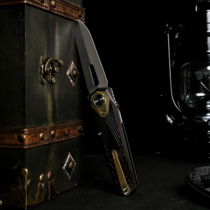 Нож Remette Infinite Power, M390, Titanium Black/Gold Handle, RTIP-A