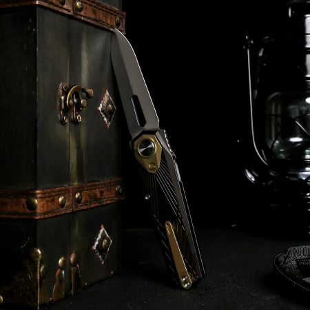 Нож Remette Infinite Power, M390, Titanium Black/Gold Handle, RTIP-A