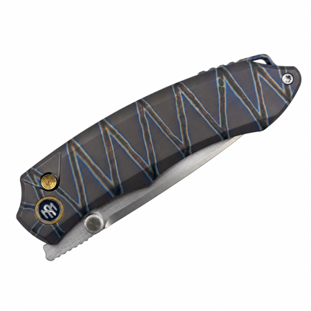 Нож Remette Wild Species, M390, Titanium Flame, Button Lock, WD108-N4