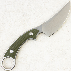 Нож QSP Viper, Stonewashed, 10Cr15MoV, G10 Green Handle, QS166-B1