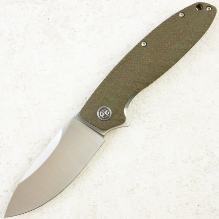 Нож Petrified Fish Terra, Satin, D2, Micarta Olive Green Handle, PFB01KAS