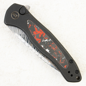 Нож WE Knife Button Lock Kitefin, Damasteel Fafnir, Carbon Fiber / BlackTitanium Handle - складной туристические ножи из стали Нож WE Knife Button Lock Kitefin, Damasteel Fafnir, Carbon Fiber / BlackTitanium Handle - складной туристические ножи из стали