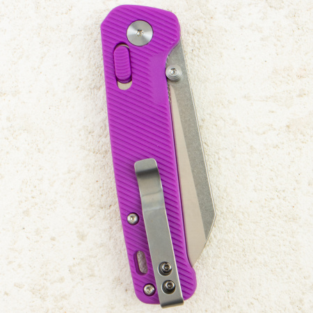 Нож QSP Penguin V2 Glyde Lock, Stonewash-Satin, 14C28N, FRN Purple Handle, QS130GL-E1 Нож QSP Penguin V2 Glyde Lock, Stonewash-Satin, 14C28N, FRN Purple Handle, QS130GL-E1