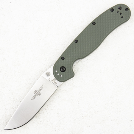 Нож Ontario Rat 1, D2, Satin, Olive Nylon, 8867OD